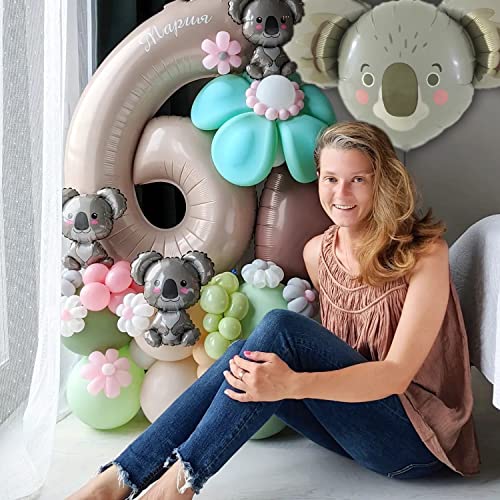 Image of Koala Balloons 2pcs Koala Bear Foil Birthday Balloon Animal Balloon (Brown)