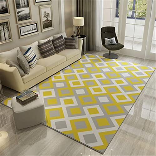 Tapis de sol gamer rectangulaire jaune pour espace de jeu