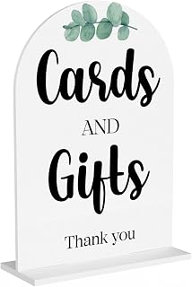 Cards and Gifts Sign for Wedding Reserved Seating Signs Wedding Shower Decorations Weddings Signs for Ceremony and Reception with Stand Gifts for Newlyweds (White Acrylic)