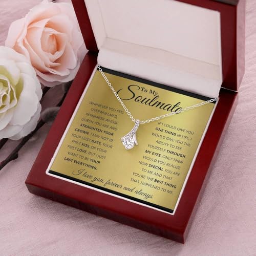 Birthday Gifts for Wife from Husband | Soulmate Necklace with Heartfelt Message Card & Box | Anniversary, Birthday, Christmas or Valentine’s Day Gift for Girlfriend, Fiancée4