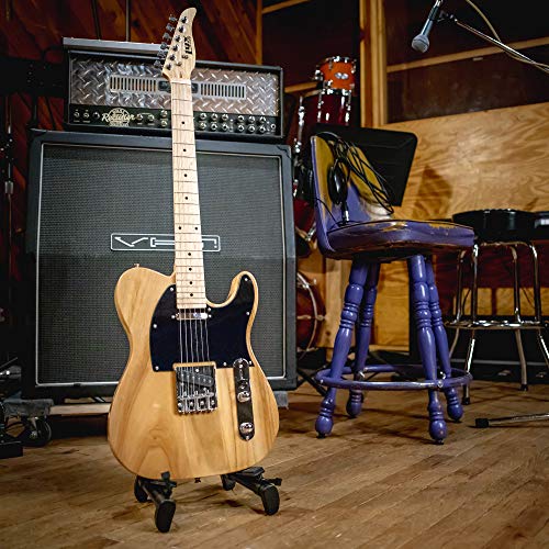 LyxPro 39” Electric Guitar TL Series, Full-Size Paulownia Wood Body, 3-Ply Pickguard, C-Shape Neck, Ashtray Bridge, Quality Gear Tuners, 3-Way Switch & Volume/Tone Controls, 2 Picks Included, Natural - Thumbnail 7