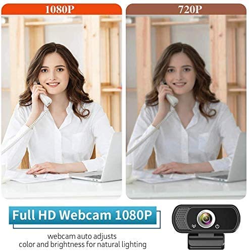 1080P Webcam, Live-Streaming-Webcam mit Stereo-Mikrofon, Desktop- oder Laptop-USB-Webcam mit 110-Grad-Blickwinkel, HD-Webcam für Videoanrufe, Aufnahme, Konferenzen, Streaming, Gaming – Bild 6