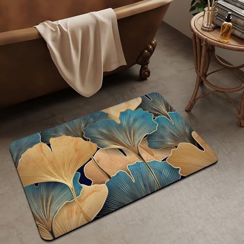 Image of FIGMENT 3D Anti-Slip Water Absorbent Bathroom Mat | Quick Dry Rectangular Bath Mat for Home, Kitchen Doorway, Office & Entryway Use | Soft, Odour-Free & Easy Clean Floor Mat (60x40 cm)
