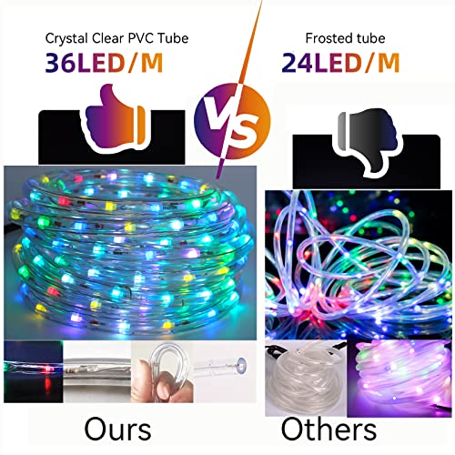 Beatilux 33Ft Multicolor Led Rope Lights 8-Color 11-Mode, Waterproof Cuttable Connectable Strip Lights For Indoor Outdoor With Remote Control, Etl Certificated Use For Garden,Party, Halloween,Patio #TOP1