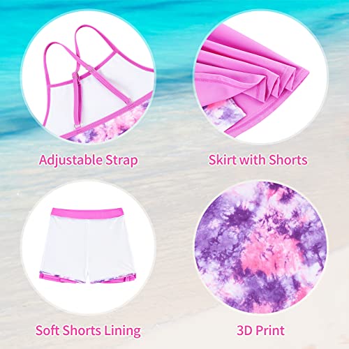 Image of Girls Tankini Swimsuit Two Piece Bathing Suit with Adjustable Strap 3-13 Years