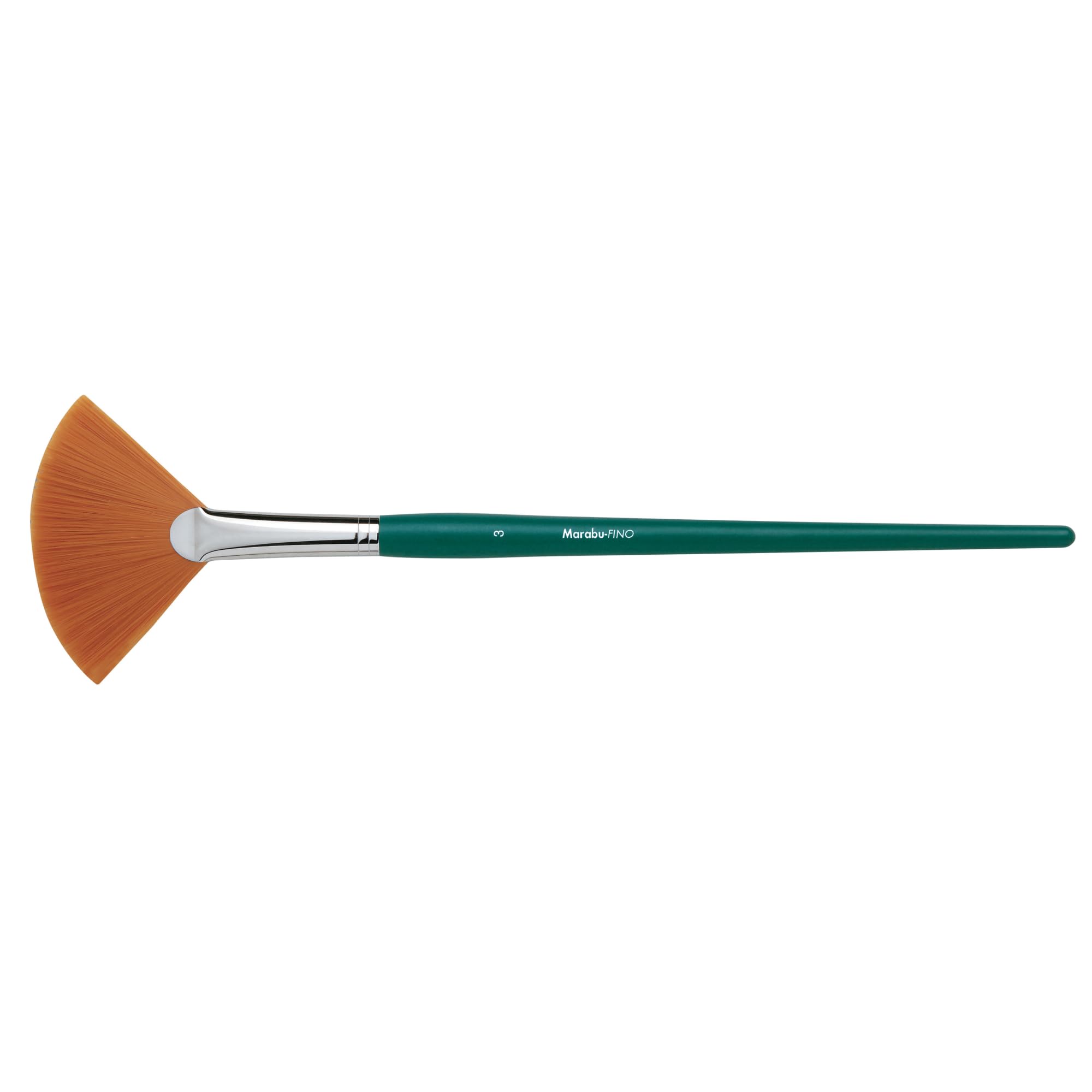 Marabu Fino 01930000003 Artist, Size 3 FSC Certified Wood Fan Brush with Toray Special Hair for Acrylic, Oil and Watercolour Painting, Metal, 3 (EU)