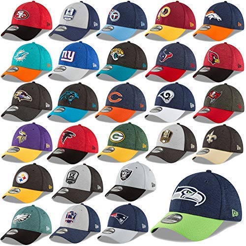New Era 39thirty Cap Ajustado Elástico NFL Sideline 18/19 Gorra Seattle Seahawks Raiders Patriots y más en el Bundle con UD Pañuelo - Seattle Seahawks #2905, L-XL