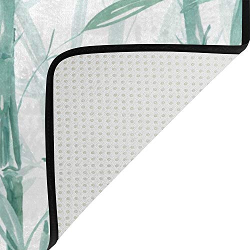 Tapis vert botanique grand tapis salon chambre facile à nettoyer Ruchen - 5