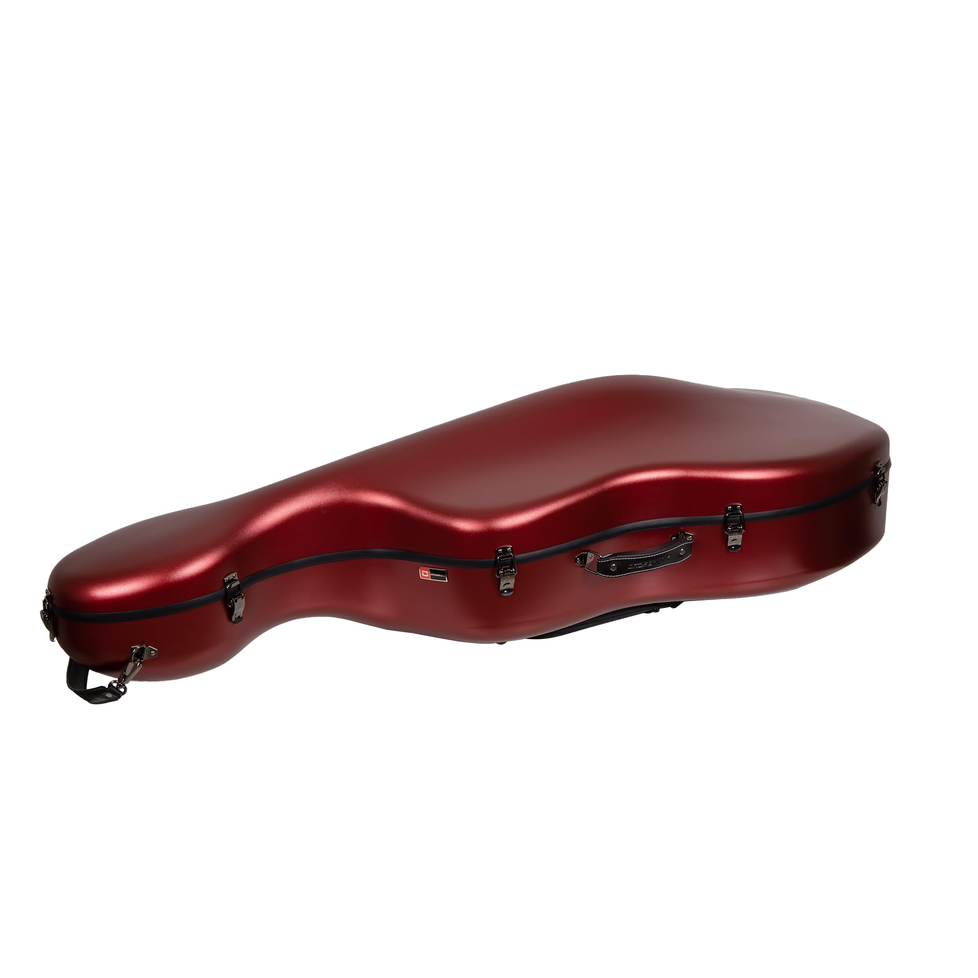 Crossrock Polycarbonat-Koffer mit Rollen für 4/4 Cello in voller Größe, inklusive Außentasche für Noten, 3 Griffen und abnehmbaren Gurten– Rot (CRF4050CEFRD)