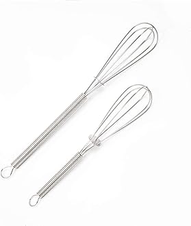 Wingsflying 4 Pack Mini Wire Kitchen Whisks Small Egg Whisk Gravy Sauce Mini Whisk Silver-Each of 2PCS 5 Inches and 7 Inches