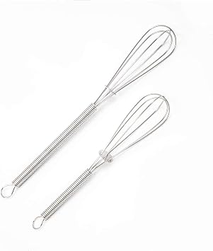 4-Pack Mini Whisks for Cooking, Small Stainless Steel Wire Whisk Set for Mixing Gravy, Sauces & Eggs (Two 5-Inch & Two 7-Inch)