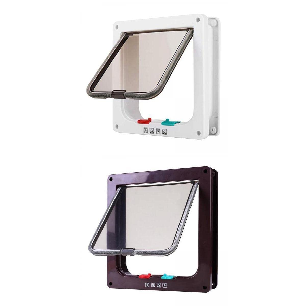 Bnf® 2X 4-Way Locking Pet Door Frame Lockable Dog and Gate Cat Flap Door Large | Pet Supplies | Dog Supplies | Doors & Flaps