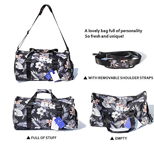 Original Floral Water Resistant Duffel Bag Gym bag Weekender Travel Bag for Gym Beach Travel School Daily Bags