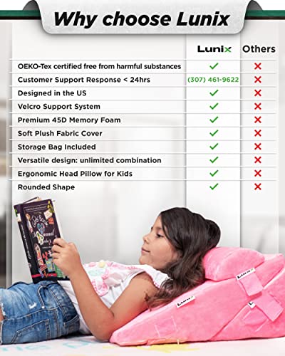Lunix Lx12 3Pcs Floor Pillow For Kids, Kids Reading Pillow, Lounge Chair, Kids Sofa Chair, Toddler Recliner, Cushion, Floor Pillow Lounger, Kids Furniture For Playroom, Up To 10 Years Old, Pink #TOP1