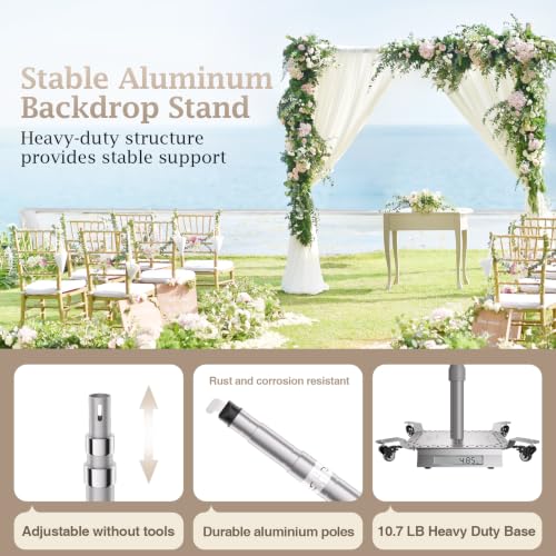 Image of EMART Backdrop Stand Heavy Duty 10ftx10ft Adjustable Pipe and Drape Kit