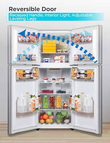 Image of BLACK+DECKER 10 Cu. Ft. Top Mount Refrigerator with Freezer, 2 Door Refrigerator with Top Freezer and Adjustable Temperature Control,ENERGY STAR, BR1000HS, Stainless Steel Look