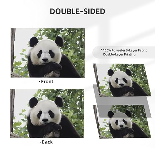 Bannière décorative panda en polyester de qualité supérieure double face - 4