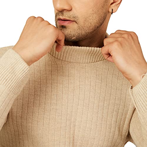 Image of Kvetoo Men High Neck Full Sleeve Winter Woolen Sweater