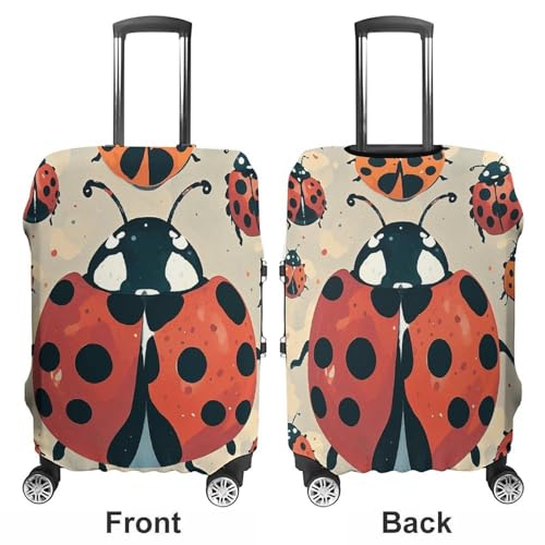 Ladybugs Pattern Infinite Speckled Elastic Luggage Cover Suitcase Protector for 19-32 Inch Suitcases | Universal Stretchable Travel Bag Cover | Anti-Scratch, Washable with Zipper Closure L3