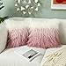 Kevin Textile Set of 2 Gradient Pink Decorative New Luxury Series Merino Style Fur Throw Pillow Case Cushion Cover 18" x 18" 45cm x 45cm