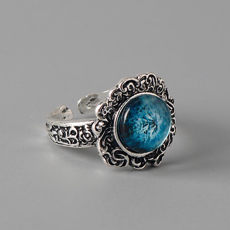 Witch Ranni Dark Moon Ring Retro Adjustable Rings Cosplay Jewelry Accessories4