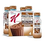 Kellogg's Special K Protein Shakes, Meal Replacement, High Protein, Gluten-Free Snacks, Chocolate Mocha, 40oz Pack (4 Bottles)