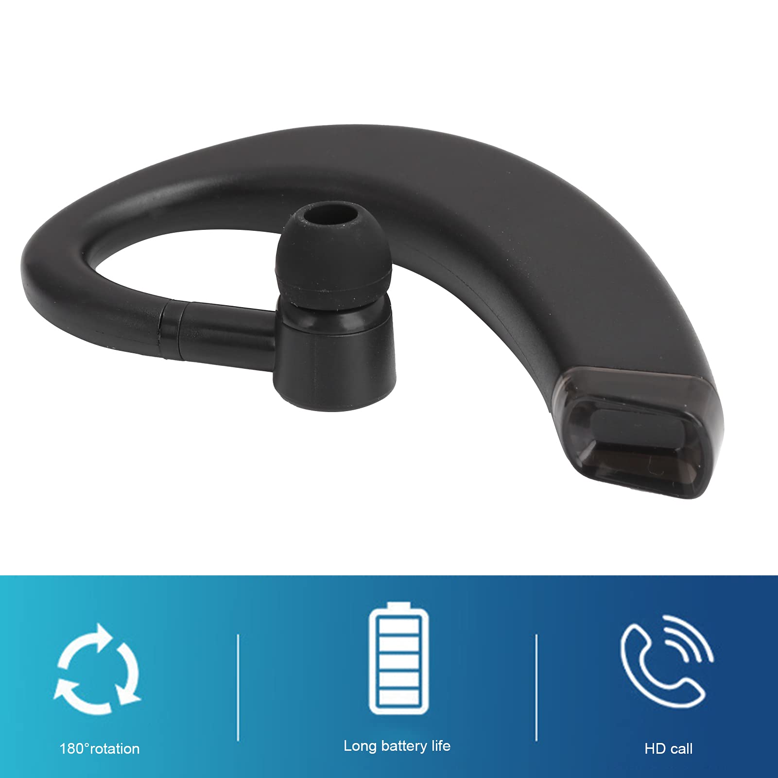 Auricolare Singolo con Gancio, Cuffia Bluetooth Mono Professionale per Guida, Qualità HIFI e Chiamate Nitide