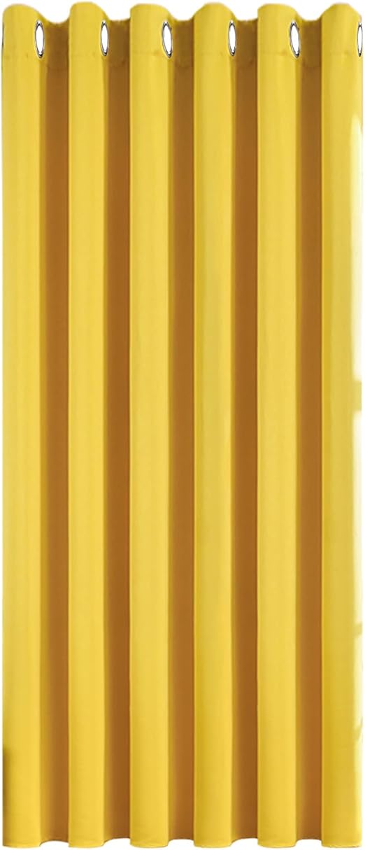 MRTREES Blackout Curtains for Living Room Mustard Yellow Eyelet Curtains 90x90 Inch Single