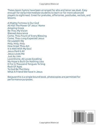 20 Greatest Hymns for Alto and Tenor Sax Duet
