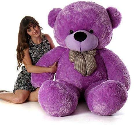 Image of Giant Teddy Bear 6 Feet - Soft Plush Stuffed Toy for Kids & Girlfriend, Soft Toy for Kids - Birthday Gift for Girls, Plush Toy Big Cuddly Hugging Bear, Gifts for Valentine's Day (Purple)