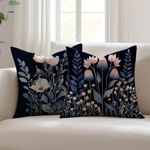 Housse de coussin extérieur imperméable 55x55 fleur rose canapé salon - 2