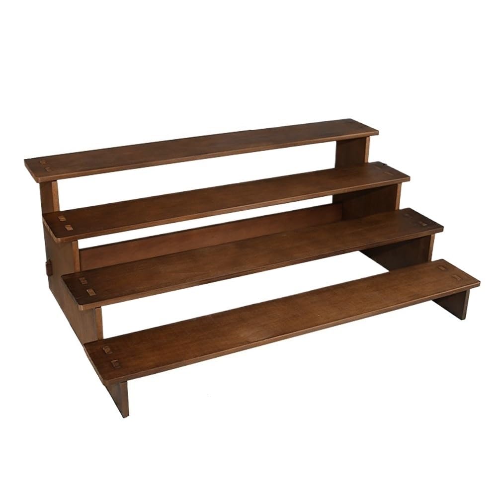 CLQYXRMVC Jewelry Organizer Stand Four Tier Vintage Solid Wood Ladder Wider String Organizer Bracelet Display Rack Hairpin Racks Necklace Display Stand