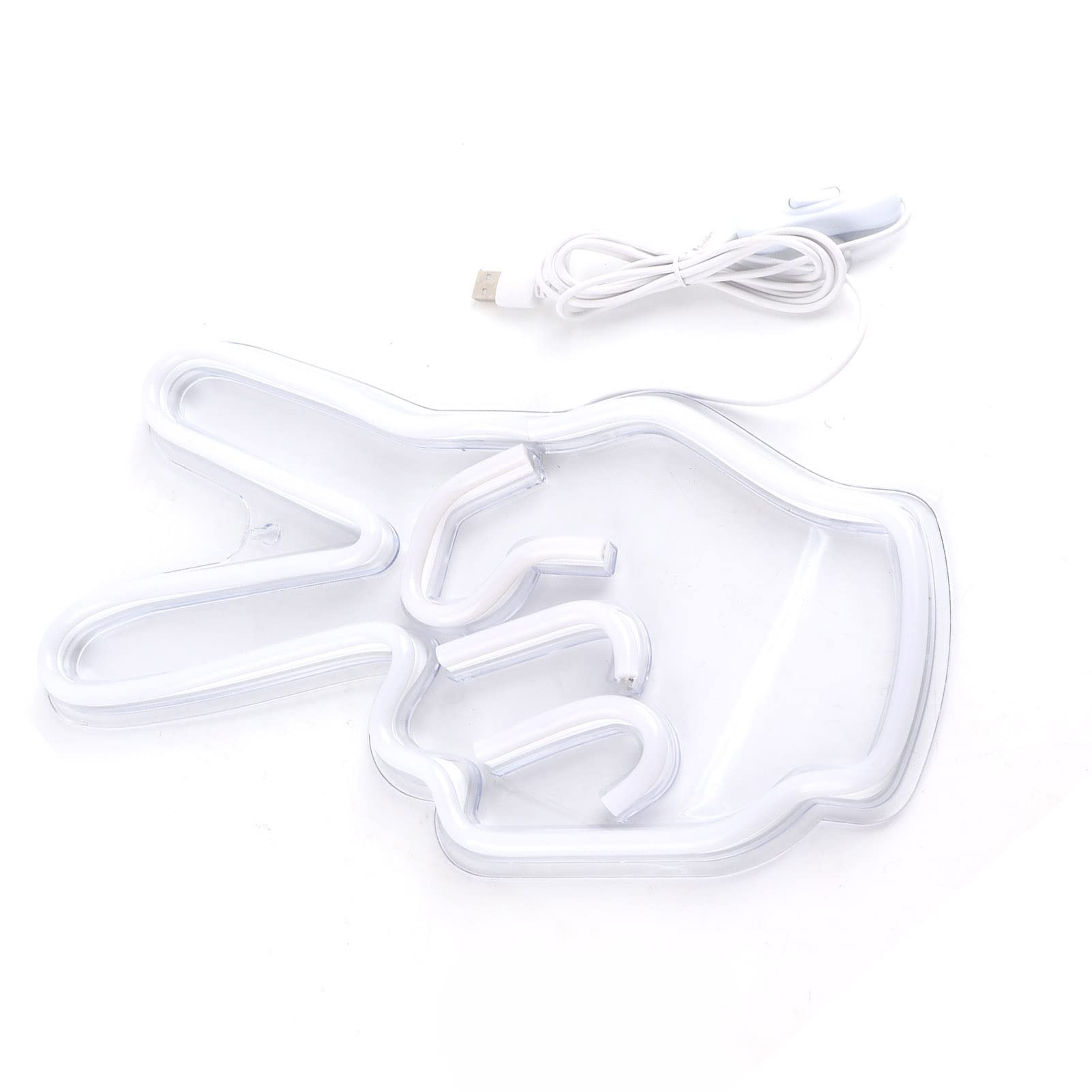 Lumière néon geste de la victoire USB veilleuse déco pour chambre et étagère
