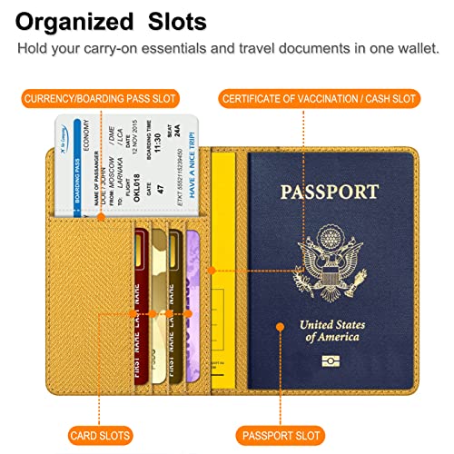 Image of FINTIE Passport Holder, Slim Travel Wallet RFID Blocking Card Case Cover Passport Cover Protector Essentials with Credit Card Slots for Women /Men | Slim