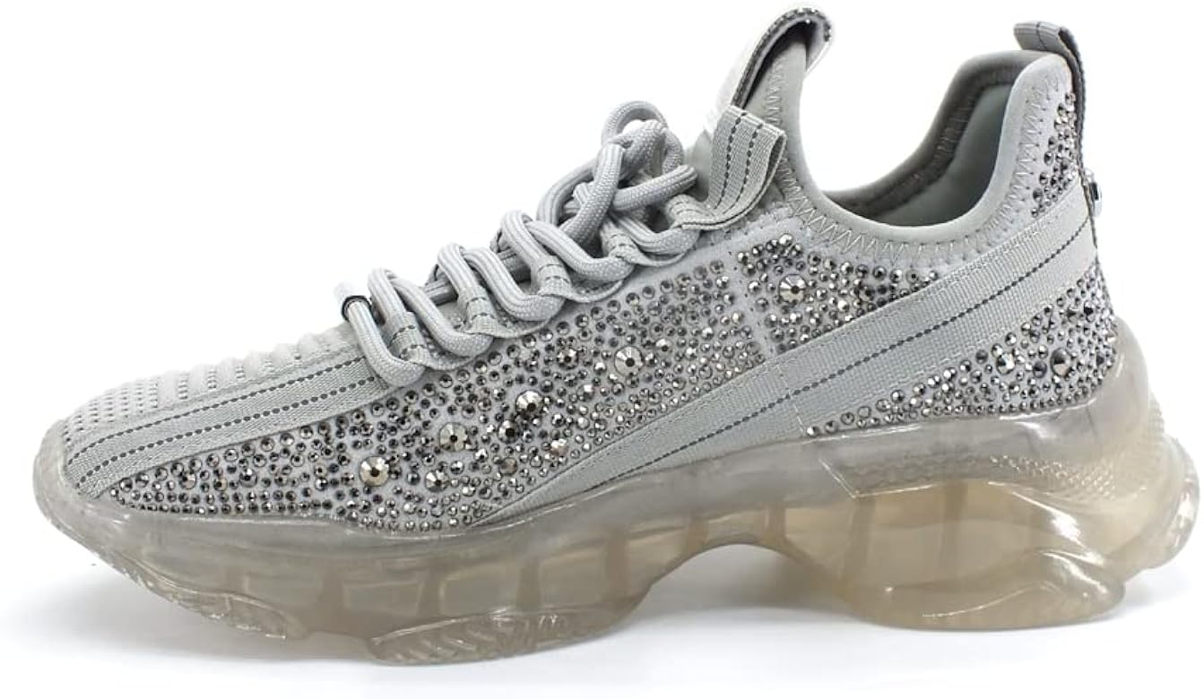 Steve Madden Maxilla-R Sneaker Elastic Tex Strass Grey Multi  