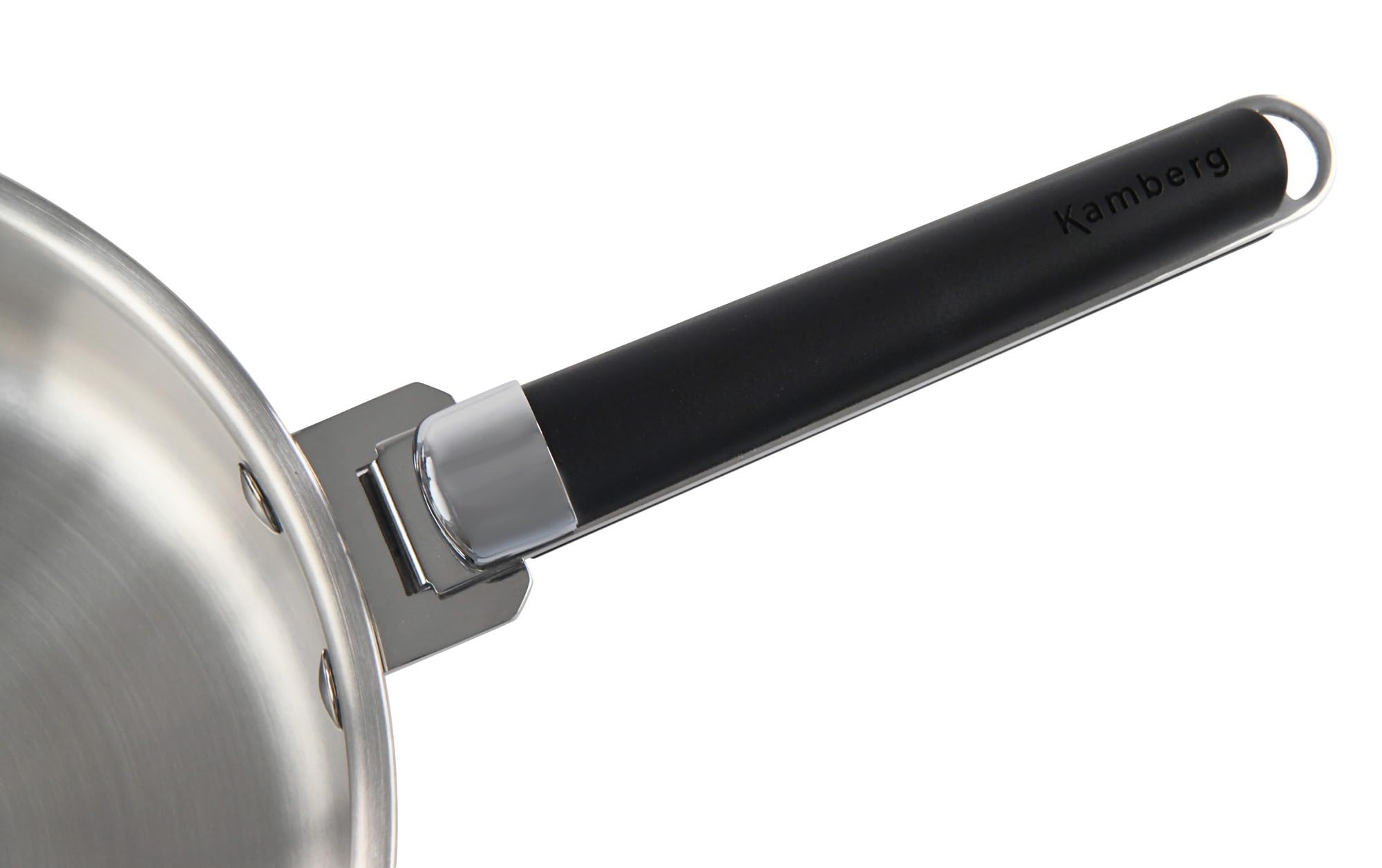 Kamberg - Sauteuse inox 28 cm manche amovible - Acier inoxydable 18/10 Triply - Tous feux dont induction et four, Gris