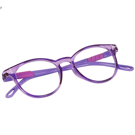 Cozli Oval Blue Light Blocking Glasses for Kid UV Protection Computer Eyewear Zero Power Lens Age 5-12 Years