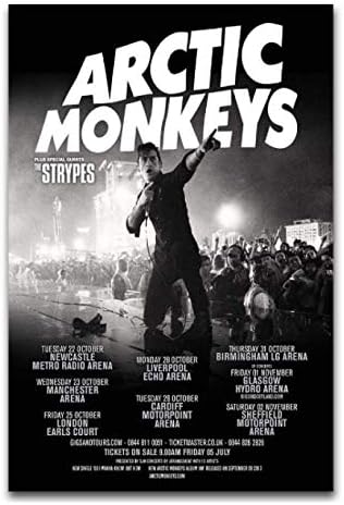 JCYMC Canvas Print Picture Arctic Monkeys Am Tour Alex Turner Suckblack And White Wall Art Poster Bedroom Living Room Home Decor Gift Gift Lq175Tx 40X60Cm Frameless