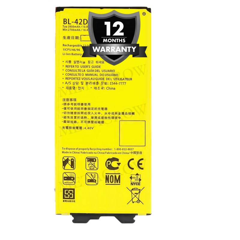 Image of Original BL-42D1F Battery Compatible for LG G5 Dual (H860N) | LG G5 Lite (H840, H845, H848) - (2800mAh) - 1 Year Warranty