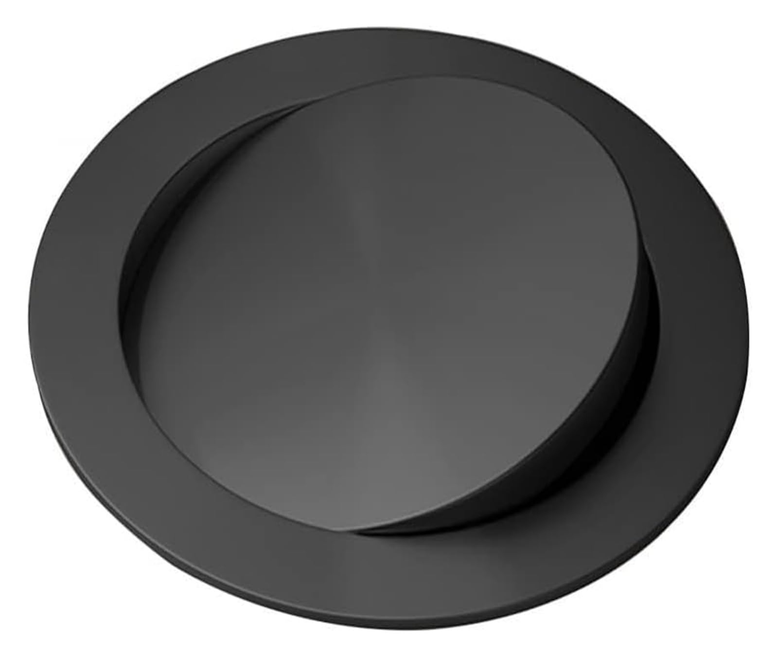 Built-in Countertop Trash Bin Lid， Trash can Stainless Steel Countertop Built-in Bin Balance Flap Cover(Black)