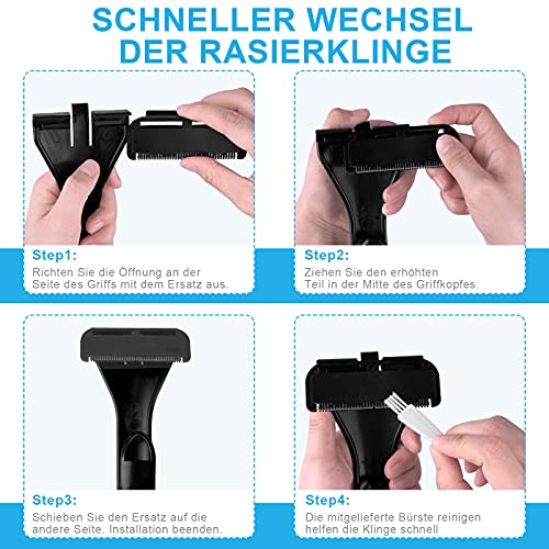 Rückenrasierer Herren, AZ GOGO Körperrasierer mit 1 Ersatzklinge, Faltbare Rücken-Rasierapparate Rasierer Herren… - Image 6