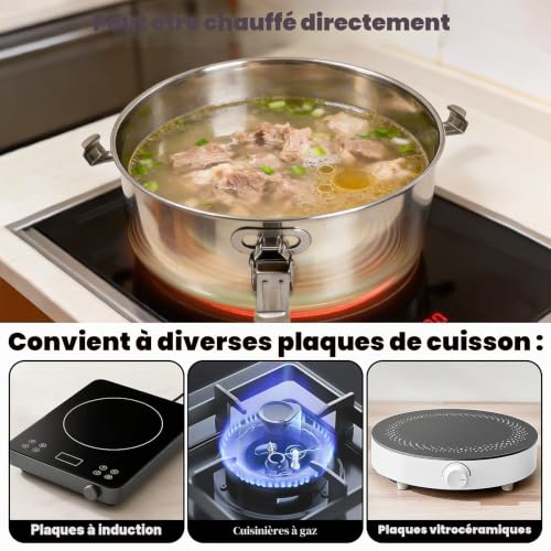 Isrcivcs Lunch Box Inox, 1000 ml boîtes repas étanches, Boîte Bento Hermetique Boîtes de Conservation Alimentaire, sans plastique et sans BPA, pour Enfants École, Travail et Pique-nique – vue 5