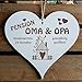 Schild Herz Spruch - Pension Oma & Opa ganzjährig geöffnet - Holzschild Türschild 13x12cm | Dekolando Home Accessoires