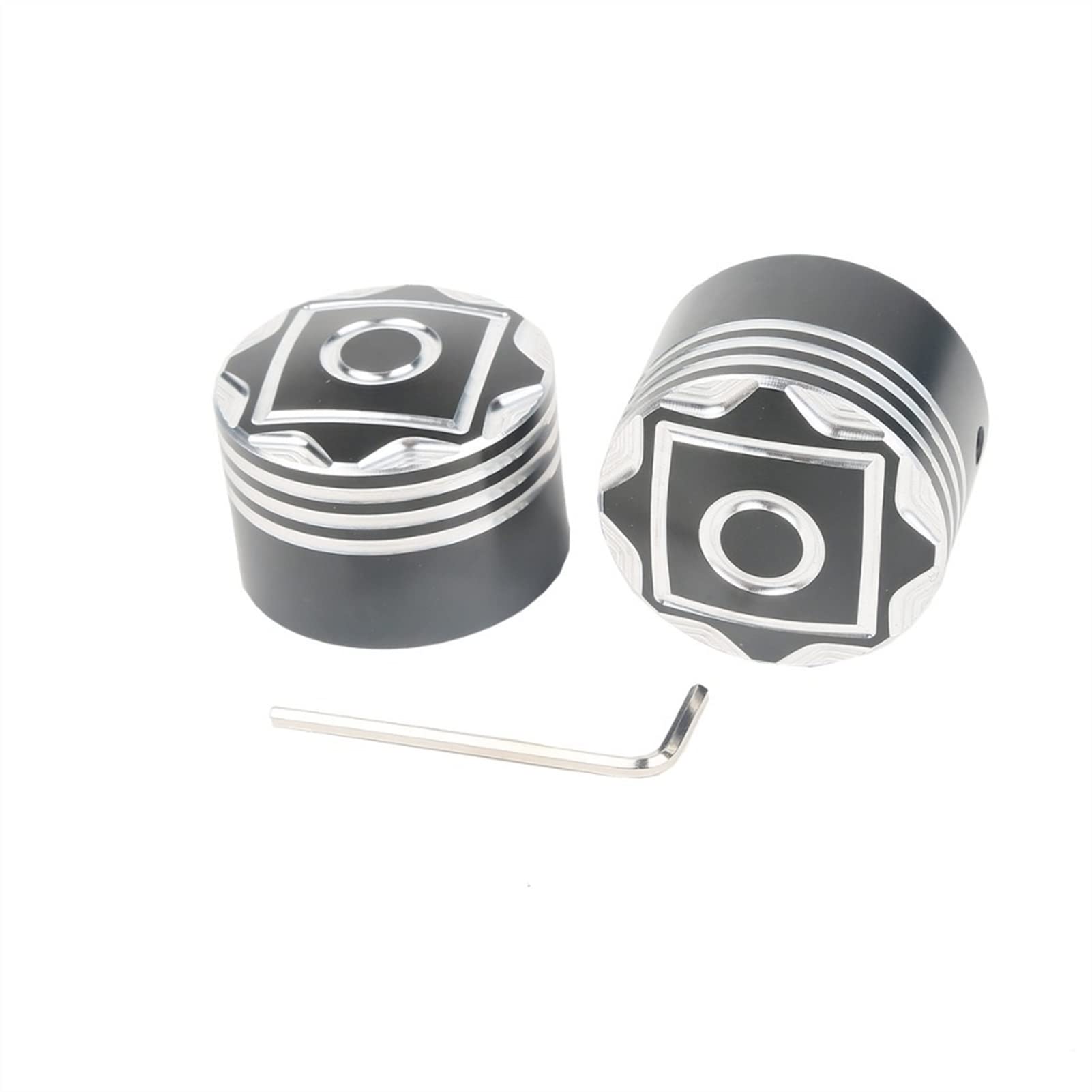 Couvre-écrous d'essieu avant look custom chrome pour Harley Touring et Dyna