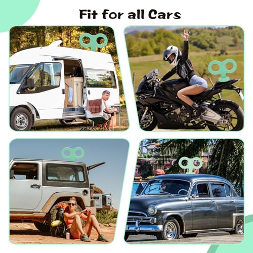 Image of Mint Green 3D Car Decal, EVA Material Wind Up Key Sticker for Back of Car Roof Decoration