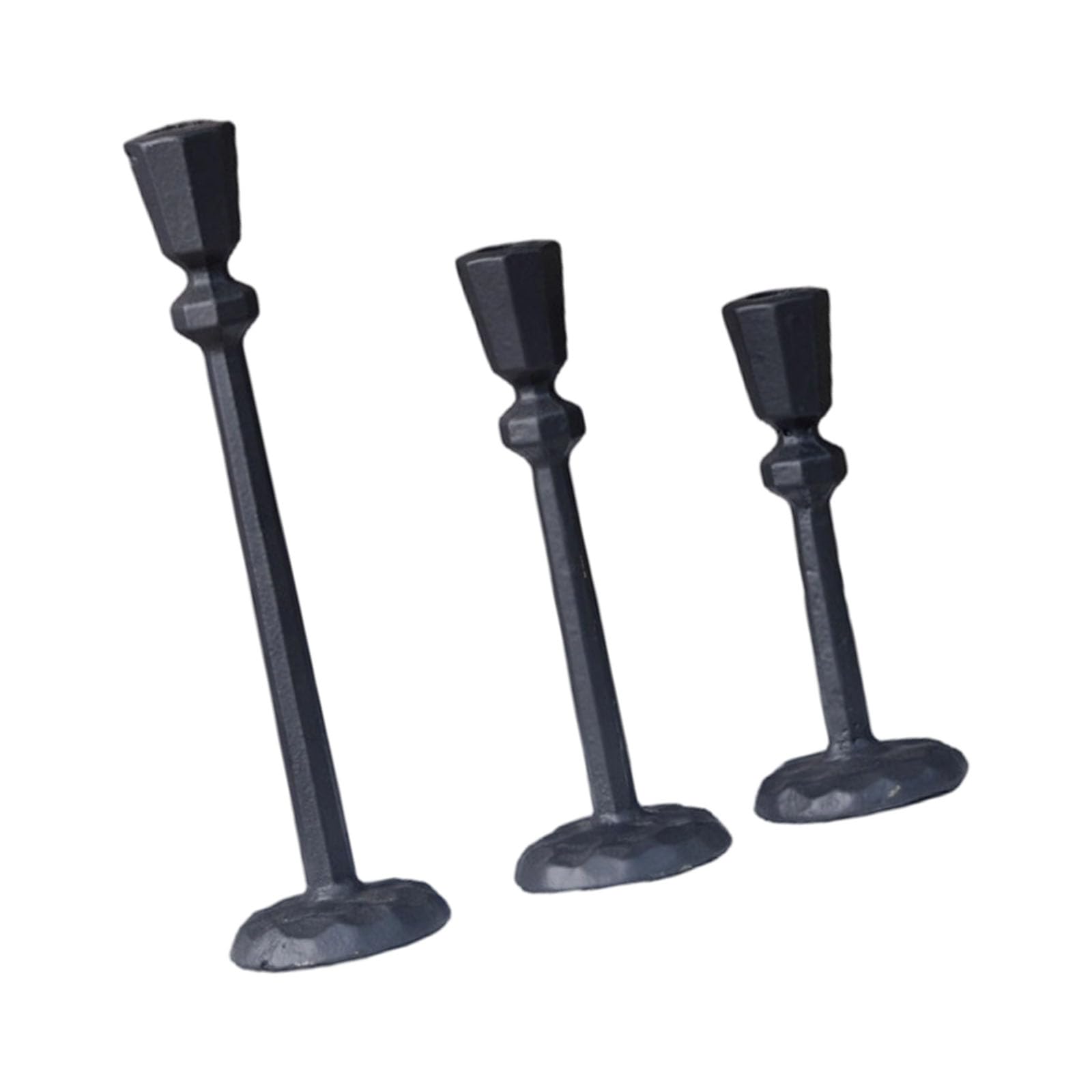 Modernes Eisen Kerzenständer Set, 3-teilig, antike Mittelstücke, Dekoration für Kaminsims, Esstisch, Diwali, Weihnachten, Hochzeit, Stagered Heights, Moderne Kerzenständer