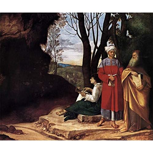 Giorgione The Three Philosophers 1509 Kunsthistorisches Museum 30" x 25" Fine Art Giclee Canvas Print (Unframed) Reproduction