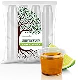 Stock Your Home 100 Pcs Clear Commercially Compostable Shot Glasses 1 oz, Eco Disposable Shot Cups for Jello, Sauce, Condiments
