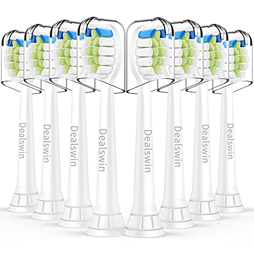 Dealswin フィリップス ソニッケアー 対応 替えブラシ 互換ブラシ 歯垢除去 レギュラーサイズ 8本入 ダイヤモンドクリーン イージークリーン プロテクティブクリーン などと互換性あり ホワイト