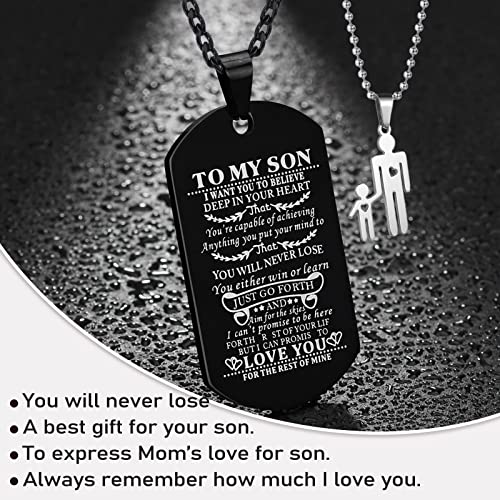 To My Son Dog Tag Necklace Engraved I Want You To Believe Deep In Your Heart Inspirational Gift For Men #TOP3